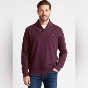 RALPH LAUREN POLO | Men’s Luxury Jersey Shawl Collar Pullover Sweater